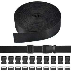 Schwarzes Nylon Gurtband mit Schnallen für PKW, Geländewagen und LKW - vielseitige Befestigungslösung.