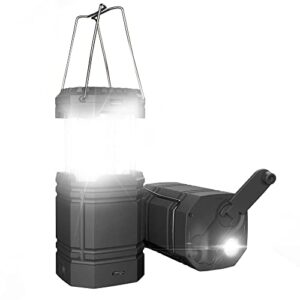 Tragbare Solar Camping Handkurbel Laterne mit USB-Ladegerät, robuste und vielseitige LED-Taschenlampe für Outdoor-Aktivitäten und Notfälle.