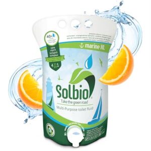 Solbio Marine Sanitärflüssigkeit für Campingtoiletten 1,6l - Biologisch abbaubare Sanitärlösung mit Orangenduft und umweltfreundlicher Formel.