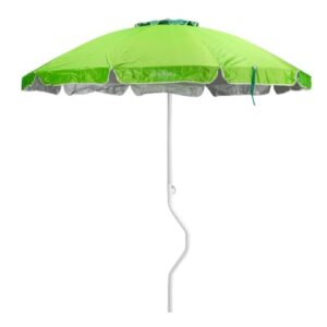 Sonnenschirm GiraFacile mit 200 cm Durchmesser in grün, idealer UV-Schutz für Strand und Garten, auf einem stabilen Metallgestell.
