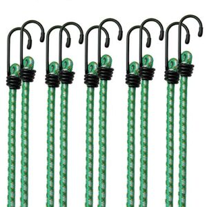 10er Set aus hochwertigen Spanngummis mit Metallhaken in verschiedenen Farben, ideal für die Sicherung von Gepäck und Outdoor-Aktivitäten.