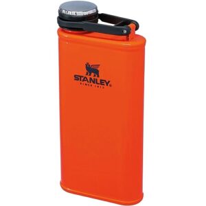 Stanley Classic Wide Mouth Flask 236ml in Blaze Orange – rostfreier Edelstahl Flachmann mit weiten Öffnung und Never-Lose Kappe, ideal für Outdoor-Aktivitäten.