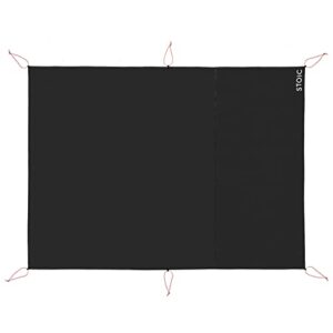 Stoic Footprint Universal Zeltunterlage in Schwarz mit Befestigungsschlaufen, idealer Schutz für Zeltböden beim Camping.
