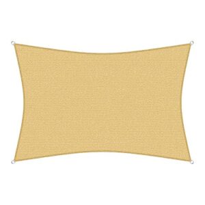 sunprotect 83216 Professional Sonnensegel in beige, rechteckig, mit einer Größe von 3,5 x 4,5 m, bietet UV-Schutz und ist wetterfest
