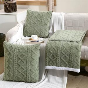 Moderne Surwin Decke Kissen 2 in 1 in Matcha Grün, ideal für Reisen und Zuhause, als Steppdecke und Kissen nutzbar.