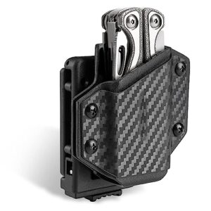 TACTICAL GEEK TX1 Multitool Scheide in Schwarz mit Kohlefaseroptik, robuste und verstellbare Halterung für Multitools, ideal für Outdoor-Enthusiasten und Handwerker