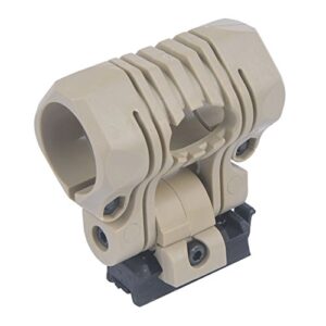 Schnelles MICH Tactical Helmzubehör Blitzlichtklemme für die Befestigung von Taschenlampen an Helmschienen, hergestellt aus leichtem und langlebigem Nylon.