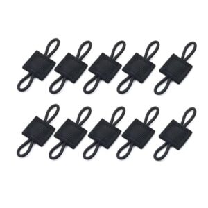 10 Stück schwarze Molle Taschen Schnallen aus robustem Nylon für Outdoor-Aktivitäten, ideal zur sicheren Befestigung von Ausrüstung.