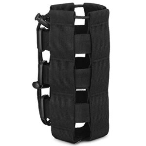 Huntvp Taktisch Verstellbarer Flaschenhalter aus robustem Nylon in Schwarz, ideal für Outdoor-Aktivitäten wie Wandern und Camping, mit verstellbaren Kapazitäten und Molle-Befestigungsmöglichkeiten.