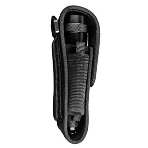 Robustes taktisches Taschenlampen Holster aus hochwertigem Nylon mit Schnappverschluss und Klettverschluss, ideal für Taschenlampen von 12 cm bis 15,5 cm Länge. Perfekt zum Transport und Schutz der Taschenlampe.