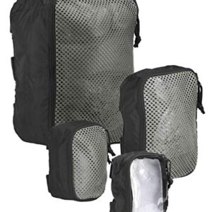 Tasmanian Tiger TT Modular Pouch Set in Schwarz - gepolsterte, halb-transparente Organizer Taschen in 3 Größen für effektive Reiseorganisation