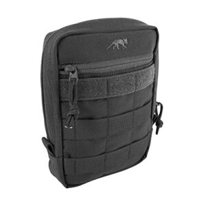 Schwarze Tasmanian Tiger TT Tac Pouch 5, MOLLE-kompatible Rucksack Zusatz-Tasche für EDC und Zubehör, inkl. Regenhülle, kompakt und funktional, Maße 20 x 15 x 5 cm.