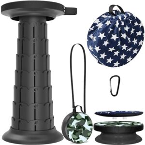 ALEVMOOM Campinghocker – stabiler und leichter Teleskophocker, perfekt für Outdoor-Aktivitäten wie Wandern und Grillen, mit rutschfester Oberfläche und maximaler Traglast von 250 kg.