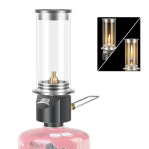 Tentock Gaslampe Sturmlaterne für Outdoor-Aktivitäten mit winddichter Glasabdeckung und einstellbarer Helligkeit