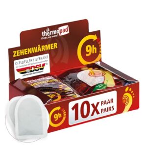 THERMOPAD Zehenwärmer – 10 Paar Wärmepads für anhaltende Wärme bei Outdoor-Aktivitäten, ideal für kalte Tage.
