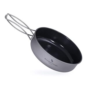 iBasingo Titan Antihaft Bratpfanne 15 cm, leichtes Skillet für Camping und Outdoor, mit Keramikbeschichtung und klappbarem Griff, ideal für Spiegelei und Steak