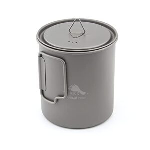 TOAKS Titan 750 ml Topf aus hochwertigem Titan für Outdoor-Aktivitäten, leicht und langlebig, mit praktischem Deckel und Henkel.