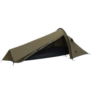 Ultraleichtes TOMOUNT Biwy Zelt für eine Person in olivgrün, ideal für Trekking, Camping und Outdoor-Aktivitäten, mit atmungsaktiven Fenstern und robustem, wasserdichtem Material.