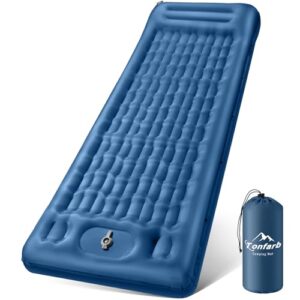 Selbstaufblasende Isomatte für Camping und Outdoor-Aktivitäten, 12 cm dick, leicht und tragbar, mit integrierter Fußpumpe für schnelles Aufblasen.
