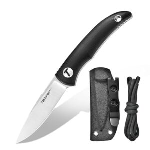 TONIFE Nova Neck Knife mit feststehender Klinge aus 8Cr14MoV-Stahl, ergonomischem Griff und Kydexscheide, ideal für Outdoor und Everyday Carry.