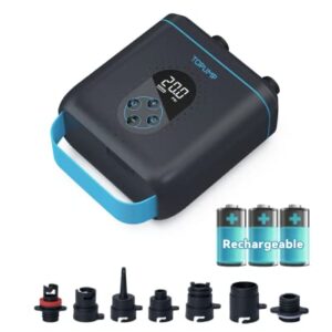 TOPUMP 20PSI elektrische SUP-Pumpe TPS260 in modernem Design, ideal für das Aufpumpen von SUP-Boards, Kajaks und Luftmatratzen.