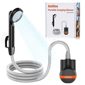 Tragbare Campingdusche mit wiederaufladbarem Akku und Duschkopf für Outdoor-Aktivitäten, ideal zum Duschen beim Camping, Reisen und Strandaufenthalten.