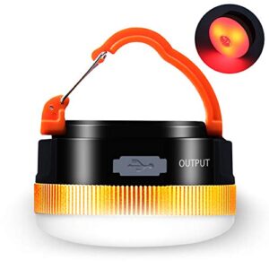 Kompakte und tragbare LED Campinglampe mit USB Wiederaufladung und Magnetbasis für verschiedene Outdoor-Aktivitäten.