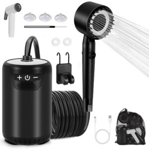 Charmofun Camping Dusche – tragbare Dusche mit 8000mAh Akku, ergonomischem Duschkopf und Zubehör für Outdoor-Aktivitäten