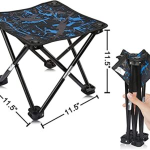 Tragbarer Klapphocker für Outdoor-Aktivitäten, ideal zum Angeln, Wandern oder Camping, mit stabiler Konstruktion und effizientem Klappmechanismus.