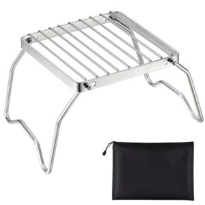Tarocat Tragbarer Lagerfeuergrill aus rostfreiem Edelstahl, 16 x 16 cm, zusammenklappbarer Grillrost für Outdoor-Aktivitäten wie Camping und Picknicks.