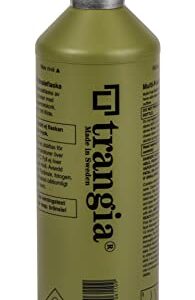 Trangia Flüssigbrennstoff-Sicherheitstankflasche 1.0 L in oliv mit drehbarem Druckregler für sicheres Lagern und Transportieren von Flüssigbrennstoffen.