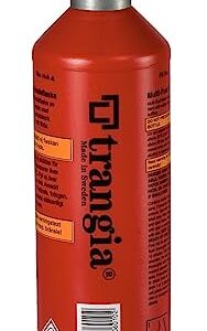 Trangia Sicherheitsflasche 1,0 l mit Sicherheitsventil für Outdoor-Aktivitäten, rot lackiert, zylindrische Form mit Sicherheitsventil