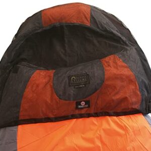Travelsafe Moskitonetz für Schlafsack in orange und grau mit transparentem Netzmaterial zur Insektenabwehr, ideal für Camping und Outdoor-Aktivitäten.
