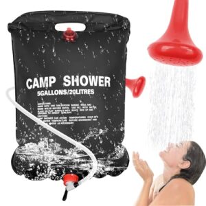 Traxenta 20l Camping Dusche - tragbare Solardusche mit flexiblem Schlauch und Duschkopf, ideal für Outdoor Aktivitäten