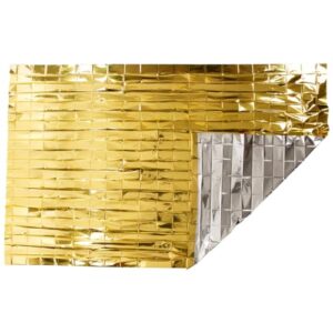 Trespass Foil X Rettungsdecke in Gold- und Silberfarbe, ideal für Notsituationen und Outdoor-Aktivitäten, Größe 150cm x 208cm.