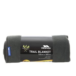 Trespass Uni Snuggles warme Fleece Decke 120cm x 180cm in Charcoal, ideal für Camping und gemütliche Abende