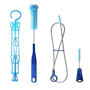 TANNOZHE 4-in-1 Trinkblasen-Reinigungsbürsten-Set mit flexibler Schlangenbürste, kleiner und großer Bürste sowie faltbarem Aufhänger für hygienische Reinigung von Wasserblasen.