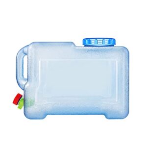 Transparenter 12L Camping Wasserkanister mit Hahn und Schraubdeckel, ideal für Outdoor-Aktivitäten wie Wandern und Picknick.