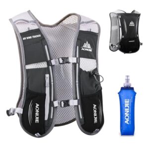 TRIWONDER 5L ultraleichter Trinkrucksack in Schwarz mit 500ml Trinkflasche, ideal für Outdoor-Aktivitäten wie Laufen, Wandern und Radfahren.