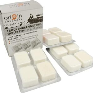 Trockenbrennstofftabletten für Outdoor-Aktivitäten in einer neutralen Verpackung, ideal für Camping und Trekking.