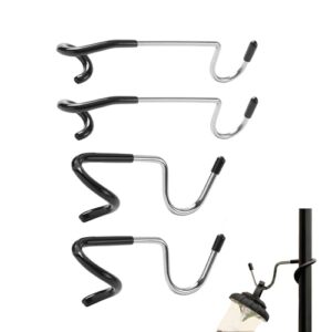 Set von 4 S-förmigen Laternenhaltern aus rostfreiem Edelstahl, ideal für das Aufhängen von Laternen und Hängedekorationen im Camping oder Garten.