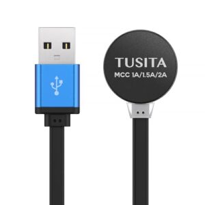 TUSITA MCC3 magnetisches Ladekabel mit USB-Stecker und magnetischem Anschluss, kompatibel mit Olight Taschenlampen, 50 cm lang, in Schwarz, ideal für sicheres und schnelles Laden.