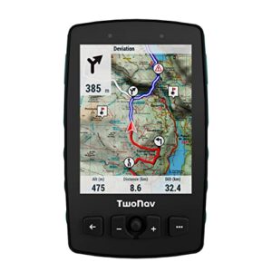 TwoNav Aventura 2 Plus Outdoor Handheld-GPS mit 3,7-Zoll-Breitbilddisplay, Tasten und Joystick, ideal für Bergsteigen, Trekking und Wandern. Farbe Türkisblau.