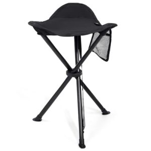 EVER ADVANCED Klapphocker Faltbar aus robustem Material, ideal für Camping, Jagd und Wandern, leicht und tragbar mit Seitentasche