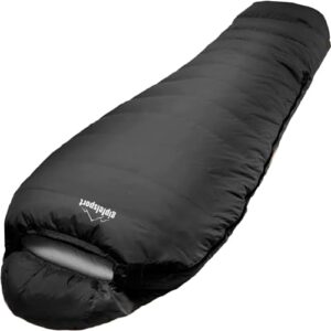 Ultraleichter Mumienschlafsack für Winter und Outdoor-Aktivitäten, geeignet für Temperaturen bis -20°C, leicht und kompakt für einfaches Reisen und Camping.