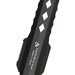 Ultraleichte Backpackkelle aus Aluminium, ideal für Wandern und Camping, robustes Töpfchen-Multitool mit ergonomischem Griff in Schwarz.