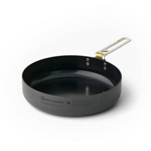 Ultraleichte Campingpfanne mit Antihaftbeschichtung und klappbarem Griff für 1 bis 2 Personen, ideal für Outdoor-Kochen und Camping-Abenteuer.