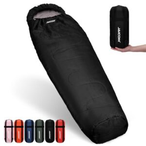 Ultraleichter Mumienschlafsack für 3-4 Jahreszeiten, ideal für Camping und Outdoor-Aktivitäten, mit kompaktem Packmaß und verschiedenen Farboptionen.