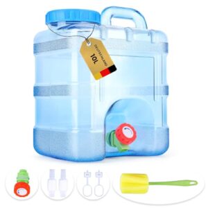 Umikk 10L Camping Wasserkanister mit integriertem Hahn und stabilem Tragegriff, ideal für Outdoor-Aktivitäten und Reisen.