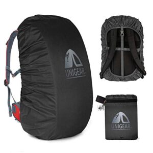 Unigear Rucksackhülle für Rucksäcke von 10 bis 90 l, reflektierend und wasserdicht, ideal für Outdoor-Aktivitäten wie Camping, Wandern und Radfahren.